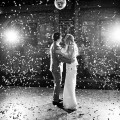 wedding first dance with confetti bombs